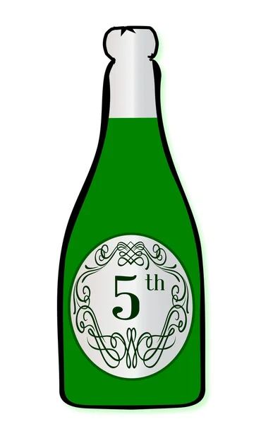 5 święto wina butelka — Wektor stockowy