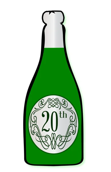 20 garrafa de vinho celebração — Vetor de Stock