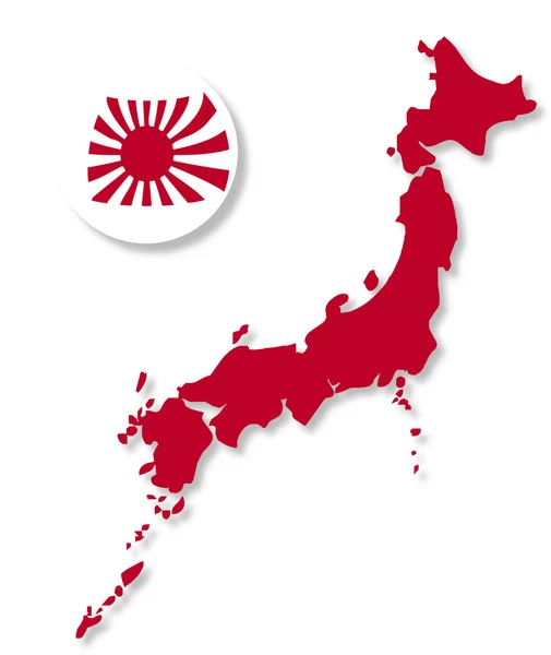 Japanese Flag Sphere And Map — Stock Vector