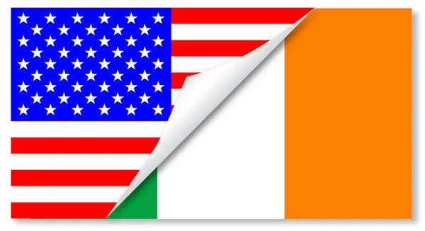 Egyesült Államok és kombinált Eire zászlók — Stock Vector