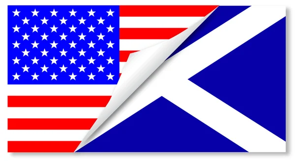 Vereinigte Staaten und schottische Flaggen kombiniert — Stockvektor