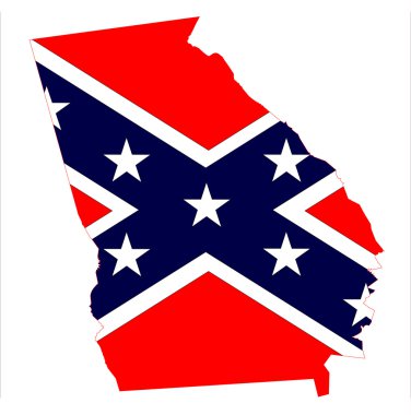 Georgia harita ve Konfederasyon bayrağı