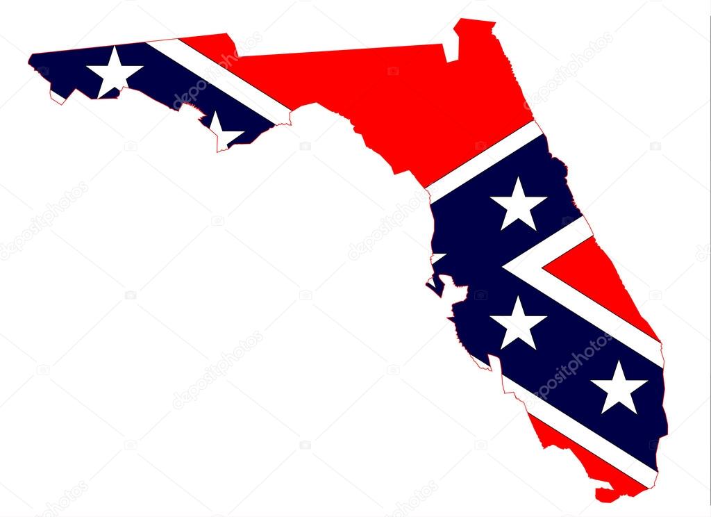 Florida Map And Confederate Flag