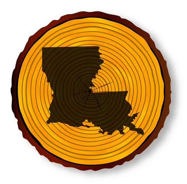 Carte de Louisiane sur bois — Image vectorielle