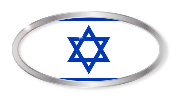 Bouton ovale drapeau d'Israël — Image vectorielle