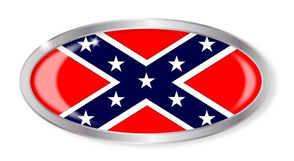 Confederate Flag Oval Button — Stock Vector