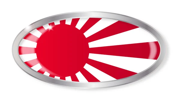 Botão oval bandeira japonesa — Vetor de Stock