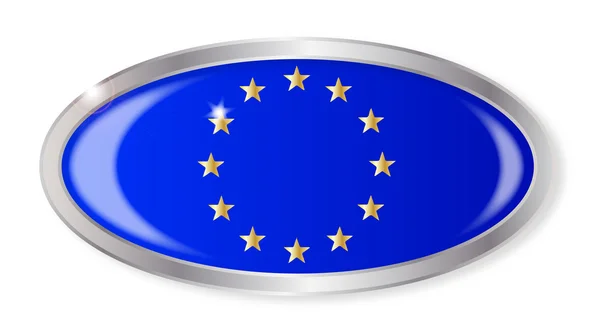 欧盟旗帜椭圆形按钮 — 图库矢量图片