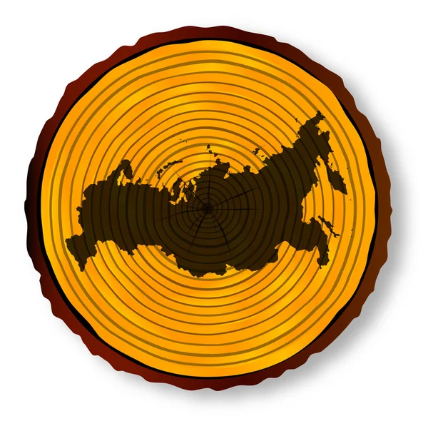 对木材俄罗斯地图 — 图库矢量图片