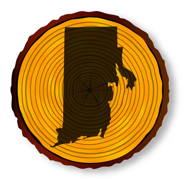 Mapa de Rhode Island en madera — Archivo Imágenes Vectoriales