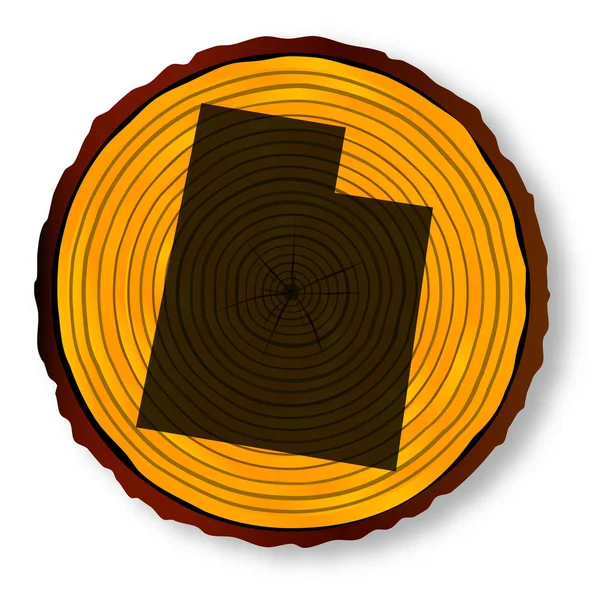 Carte de l'Utah sur bois — Image vectorielle