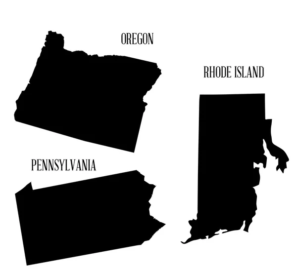 Coleção silhueta estado —  Vetores de Stock