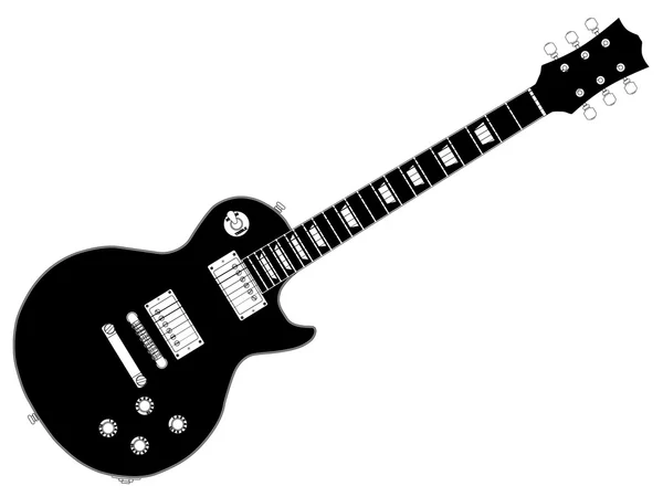 Guitarra preta —  Vetores de Stock