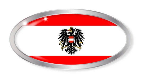 Овальная кнопка флага Австрии — стоковый вектор