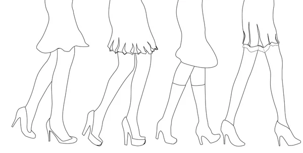 Naispuolinen jalkakuva — vektorikuva