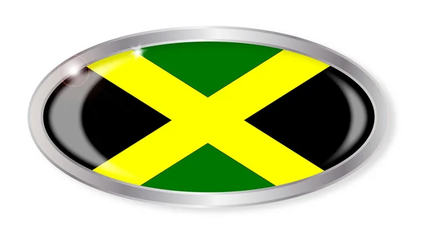 Jamaicas flagga ovala knappen — Stock vektor