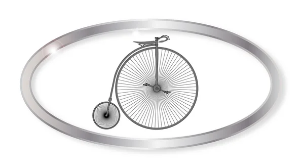 Penny Farthing Oval düğmesi — Stok Vektör