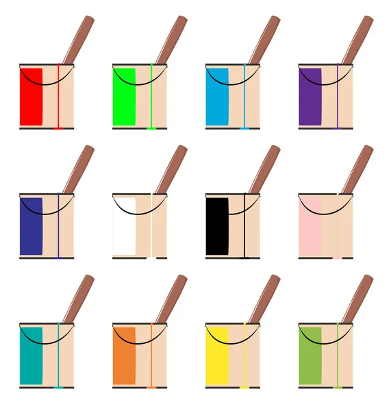 罐罐的油漆 — 图库矢量图片