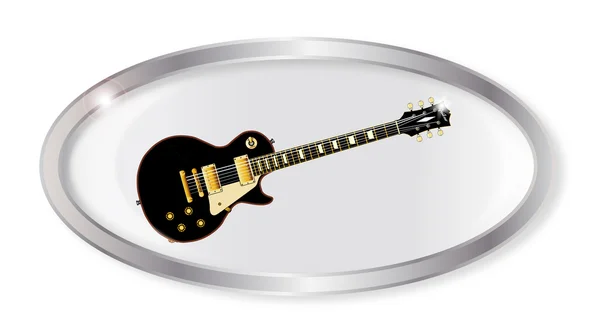Botón oval de guitarra — Vector de stock