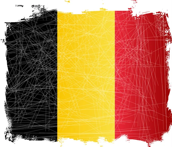比利时 grunge 旗 — 图库矢量图片