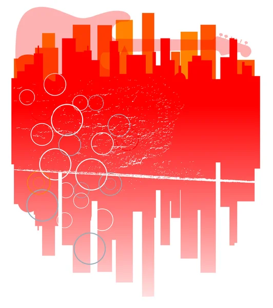 Città astratta chitarra — Vettoriale Stock