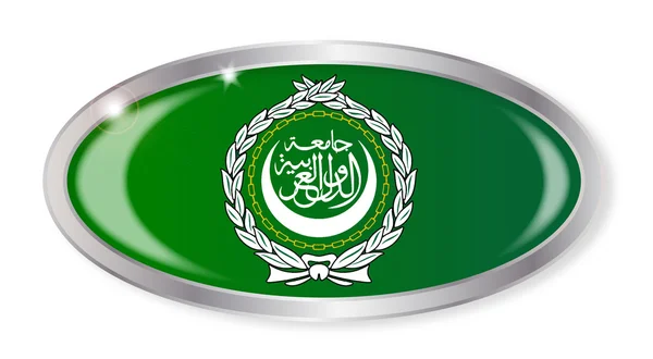 Liga Árabe Bandera Oval Botón — Vector de stock