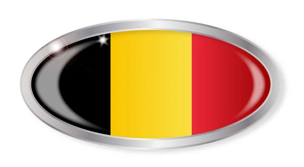 Bouton ovale drapeau belge — Image vectorielle