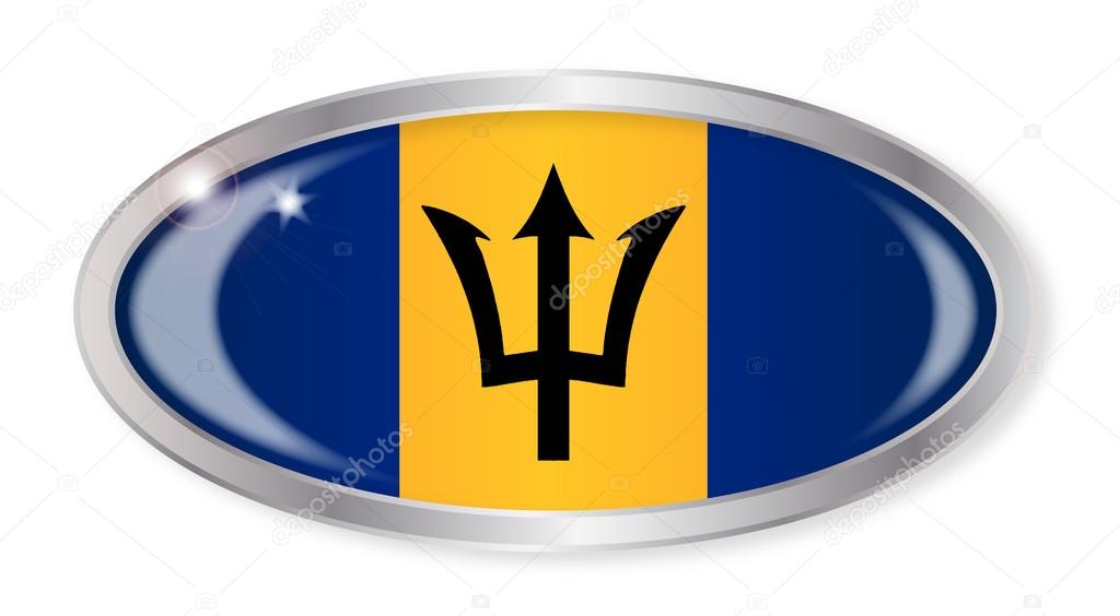 Barbados Flag Oval Button