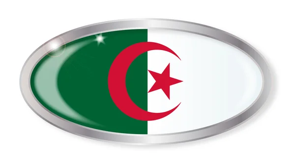 Pulsante ovale bandiera algerina — Vettoriale Stock