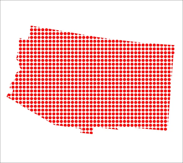 红点匹配的亚利桑那州电子地图 — 图库矢量图片