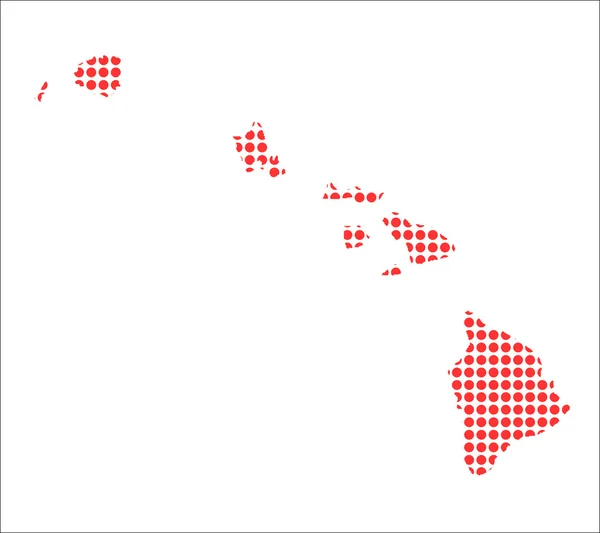 Rode stip kaart van Hawaï — Stockvector
