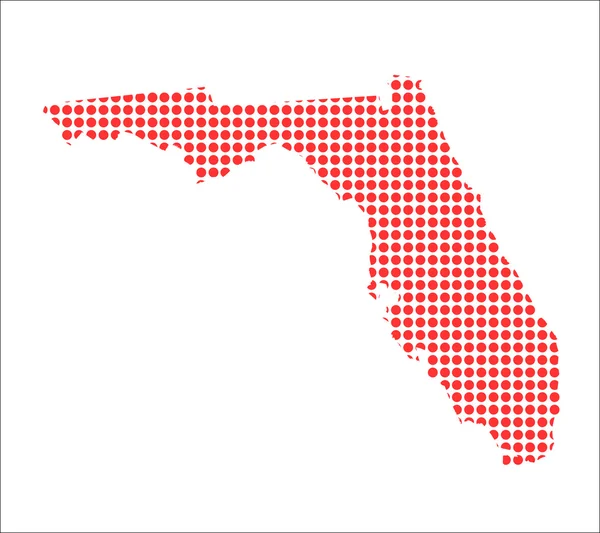 Rode stip kaart van Florida — Stockvector
