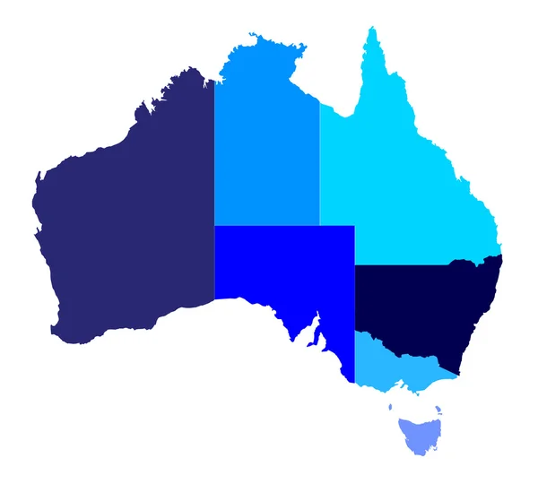 Australië staat silhouet — Stockvector