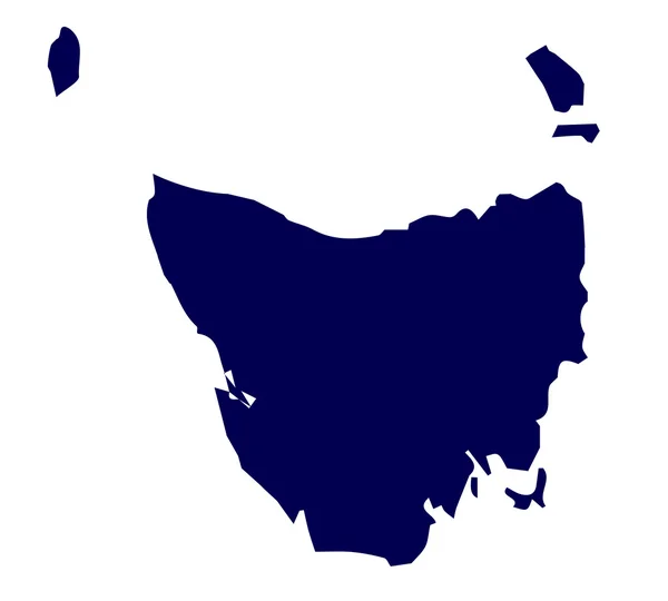 Tasmanië staat silhouet — Stockvector