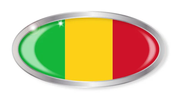 Mali bandeira oval botão — Vetor de Stock