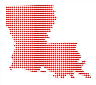 Louisiana kırmızı nokta Haritası