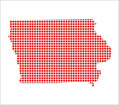 Kırmızı nokta harita Iowa
