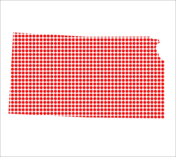 Carte à points rouges de Kansas — Image vectorielle