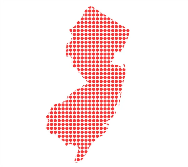 Red Dot mapa New Jersey — Stockový vektor