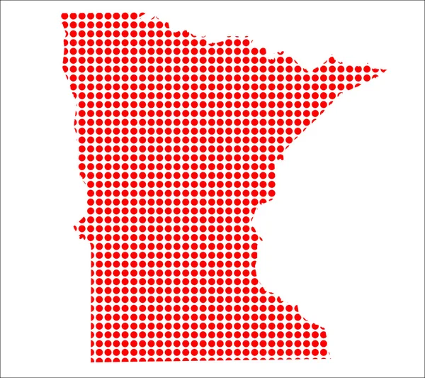 Mapa de Red Dot de Minnesota — Vector de stock