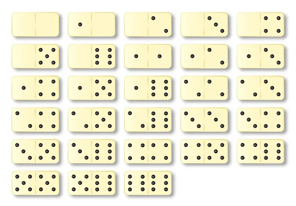 Elfenbein Dominosteine gesetzt — Stockvektor