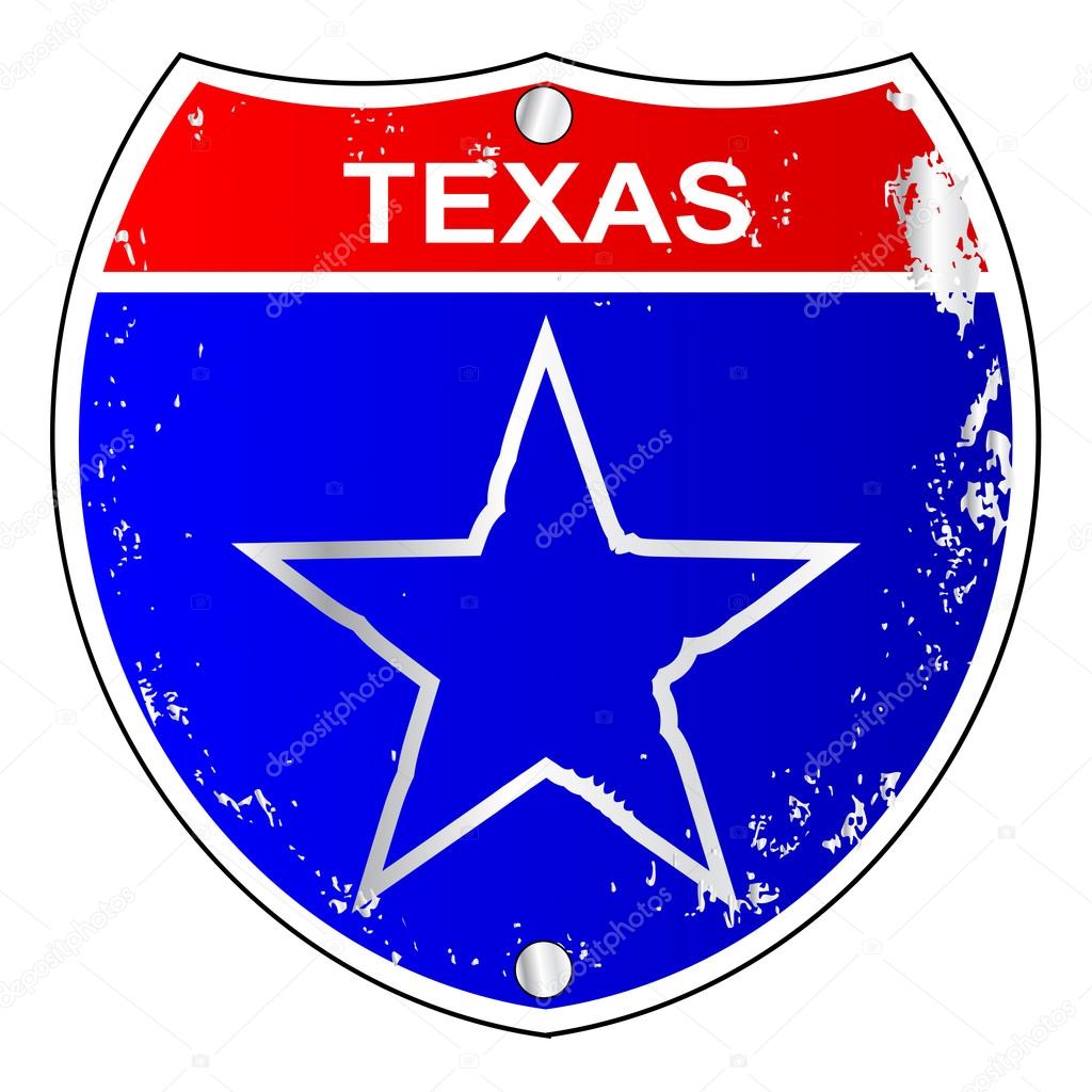 Texas Lone Star Interstate Sign