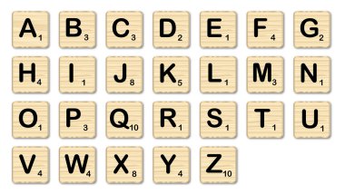 Kartal Scrabble alfabesi
