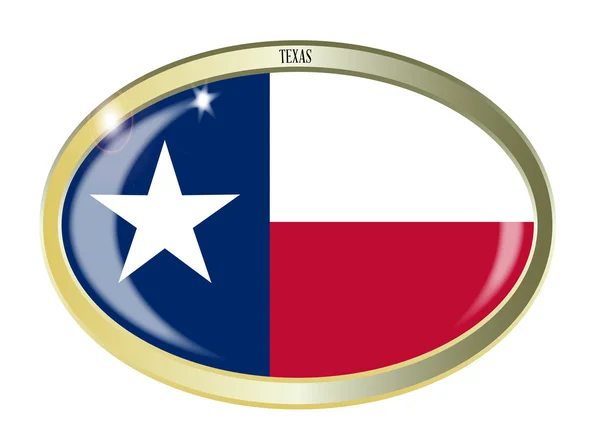 テキサス州旗の楕円形のボタン — ストックベクタ