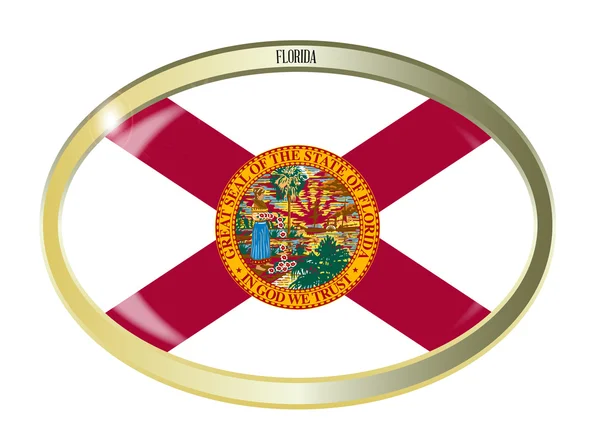 Florida State vlag ovale knop — Stockvector