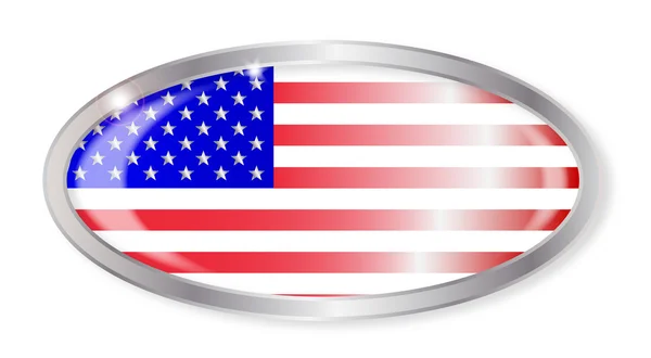 Bouton ovale drapeau des États-Unis — Image vectorielle