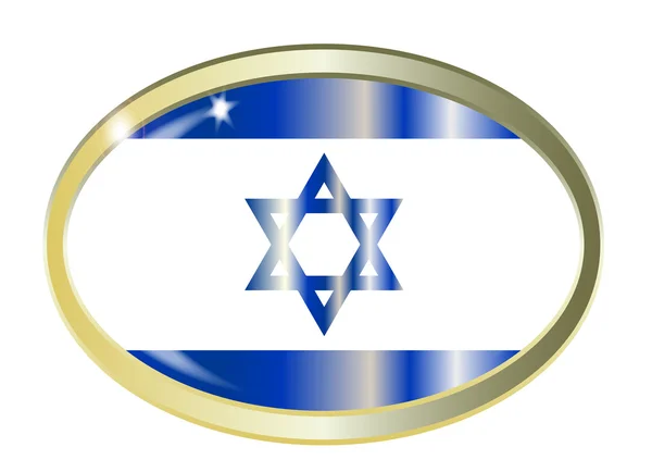 Israel Flag Oval Button — Stock Vector