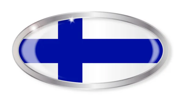 Botón oval de bandera de Finlandia — Vector de stock