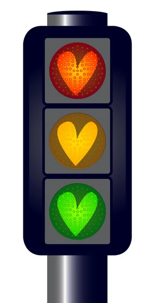 Amor corazón semáforos — Archivo Imágenes Vectoriales