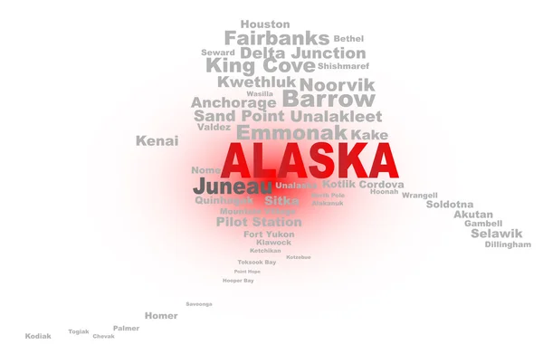 Alaska Stato Word Cloud — Vettoriale Stock